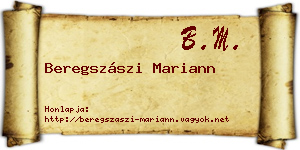 Beregszászi Mariann névjegykártya