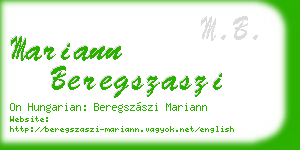 mariann beregszaszi business card